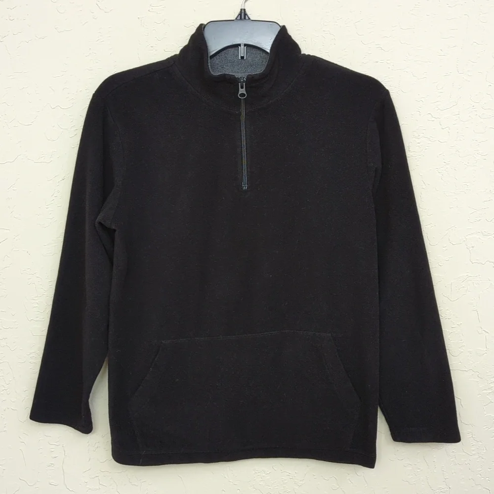 3/$20🌟 The Children's Place Boys Black Marled Glacier Fleece Pullover Size XL
